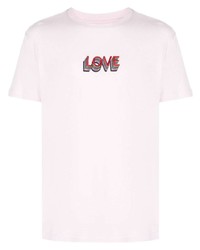 rosa bedrucktes T-Shirt mit einem Rundhalsausschnitt von Viktor & Rolf