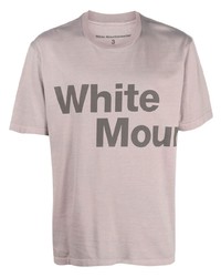 rosa bedrucktes T-Shirt mit einem Rundhalsausschnitt von White Mountaineering