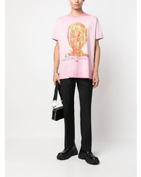 rosa bedrucktes T-Shirt mit einem Rundhalsausschnitt von Givenchy