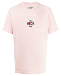 rosa bedrucktes T-Shirt mit einem Rundhalsausschnitt von Zadig & Voltaire