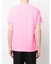 rosa bedrucktes T-Shirt mit einem Rundhalsausschnitt von Zadig & Voltaire