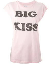 rosa bedrucktes T-Shirt mit einem Rundhalsausschnitt von Zoe Karssen