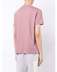rosa bedrucktes T-Shirt mit einem V-Ausschnitt von Armani Exchange
