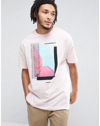 rosa bedrucktes T-shirt von Asos