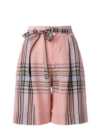 rosa Bermuda-Shorts mit Karomuster