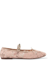 rosa beschlagene Ballerinas von Valentino