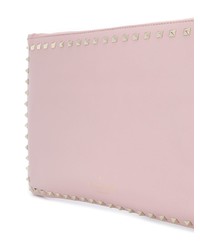 rosa beschlagene Leder Clutch von Valentino