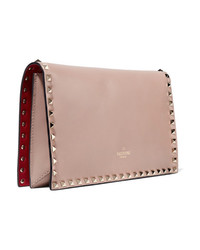 rosa beschlagene Leder Clutch von Valentino