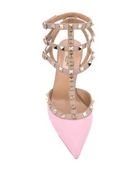 rosa beschlagene Leder Pumps von Valentino