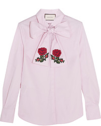 rosa bestickte Bluse von Gucci