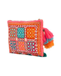 rosa bestickte Clutch von Figue