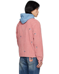 rosa bestickte Harrington-Jacke aus Cord von Icecream