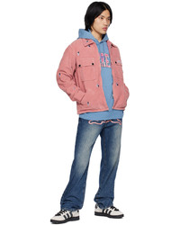 rosa bestickte Harrington-Jacke aus Cord von Icecream