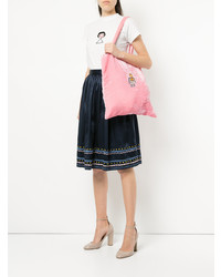 rosa bestickte Shopper Tasche aus Samt von Jupe By Jackie