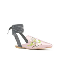 rosa bestickte Slipper von Gia Couture