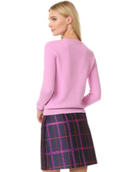 rosa bestickter Pullover mit einem Rundhalsausschnitt von Carven