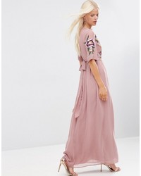 rosa besticktes Maxikleid von Asos