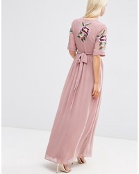 rosa besticktes Maxikleid von Asos