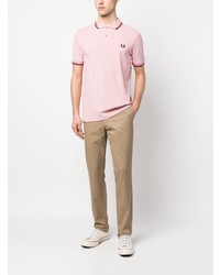 rosa besticktes Polohemd von Fred Perry