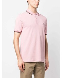 rosa besticktes Polohemd von Fred Perry