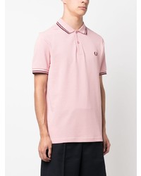 rosa besticktes Polohemd von Fred Perry