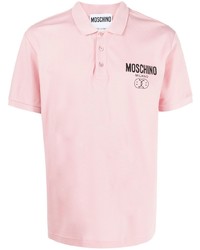 rosa besticktes Polohemd von Moschino