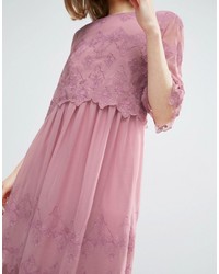 rosa besticktes schwingendes Kleid von Asos