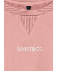 rosa besticktes Sweatshirt von Stitch & Soul