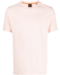 rosa besticktes T-Shirt mit einem Rundhalsausschnitt von BOSS