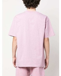 rosa besticktes T-Shirt mit einem Rundhalsausschnitt von MSGM