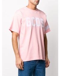 rosa besticktes T-Shirt mit einem Rundhalsausschnitt von Gcds