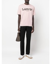 rosa besticktes T-Shirt mit einem Rundhalsausschnitt von Lanvin