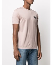 rosa besticktes T-Shirt mit einem Rundhalsausschnitt von Emporio Armani
