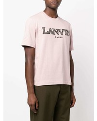 rosa besticktes T-Shirt mit einem Rundhalsausschnitt von Lanvin