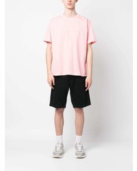 rosa besticktes T-Shirt mit einem Rundhalsausschnitt von Stone Island