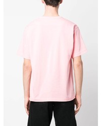 rosa besticktes T-Shirt mit einem Rundhalsausschnitt von Stone Island