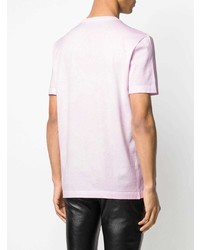 rosa besticktes T-Shirt mit einem Rundhalsausschnitt von Versace