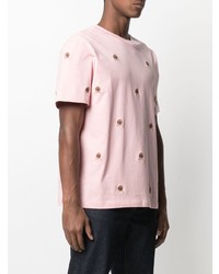 rosa besticktes T-Shirt mit einem Rundhalsausschnitt von Tommy Hilfiger