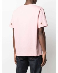 rosa besticktes T-Shirt mit einem Rundhalsausschnitt von Tommy Hilfiger