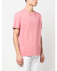 rosa besticktes T-Shirt mit einem Rundhalsausschnitt von Polo Ralph Lauren