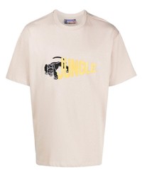 rosa besticktes T-Shirt mit einem Rundhalsausschnitt von Just Don