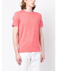 rosa besticktes T-Shirt mit einem Rundhalsausschnitt von Polo Ralph Lauren