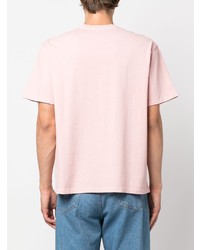 rosa besticktes T-Shirt mit einem Rundhalsausschnitt von Each X Other