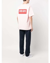 rosa besticktes T-Shirt mit einem Rundhalsausschnitt von Kenzo