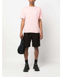 rosa besticktes T-Shirt mit einem Rundhalsausschnitt von Stone Island