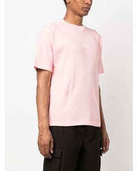 rosa besticktes T-Shirt mit einem Rundhalsausschnitt von Stone Island