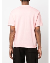 rosa besticktes T-Shirt mit einem Rundhalsausschnitt von Stone Island