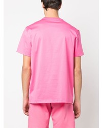 rosa besticktes T-Shirt mit einem Rundhalsausschnitt von Alexander McQueen