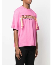 rosa besticktes T-Shirt mit einem Rundhalsausschnitt von Lanvin