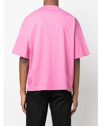 rosa besticktes T-Shirt mit einem Rundhalsausschnitt von Lanvin